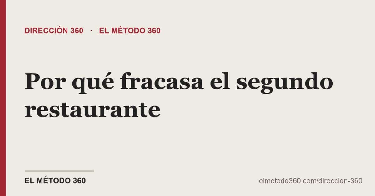 Por qué fracasa el segundo restaurante al abrir sin sistema