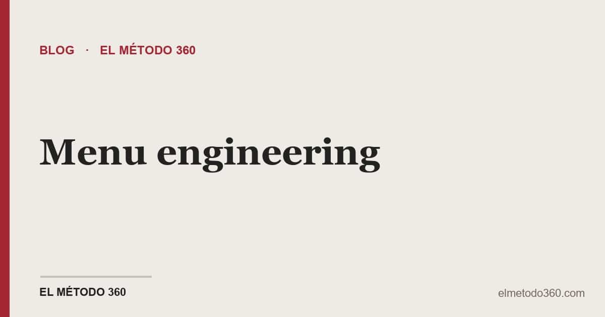 Menu engineering